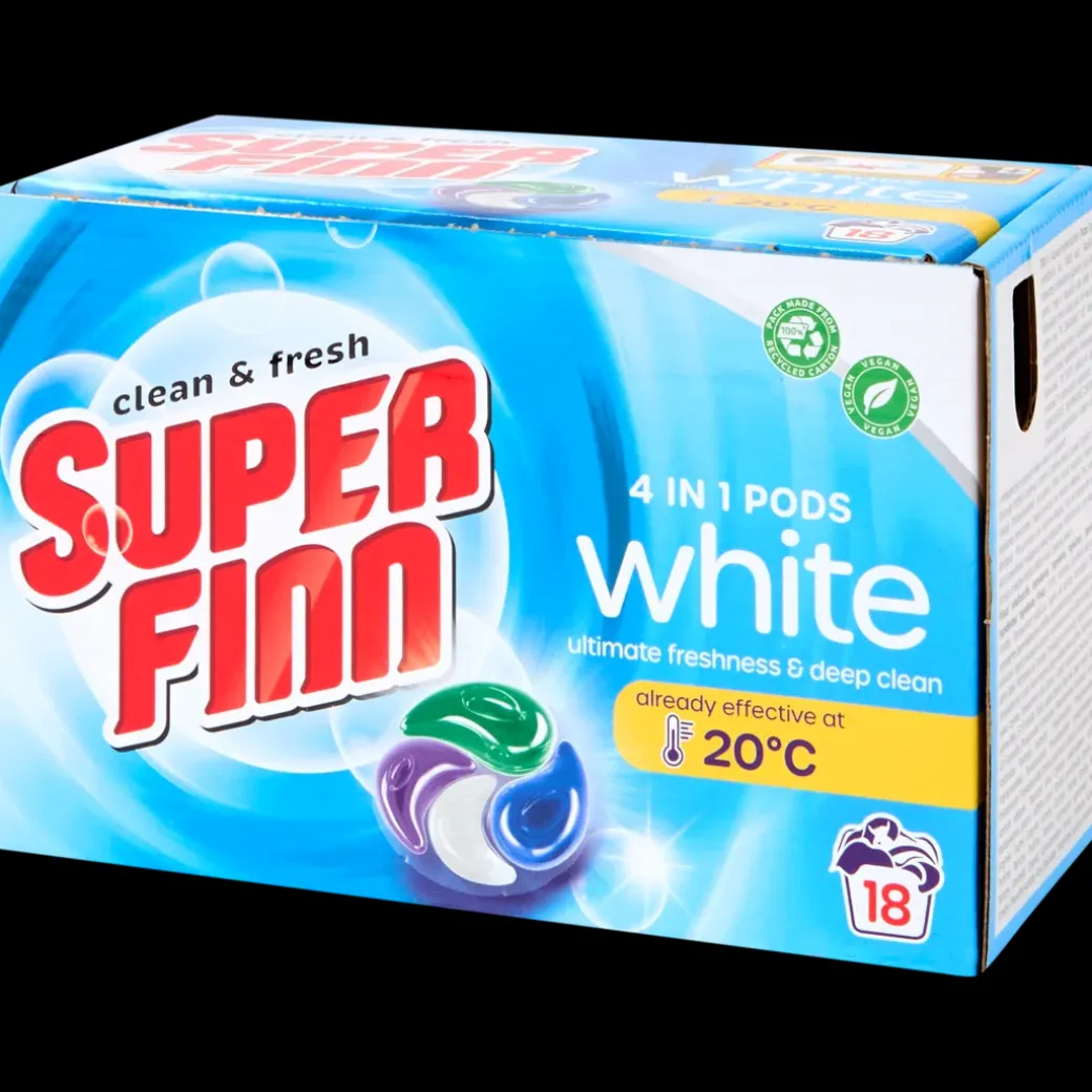 Capsules de lessive 4-en-1 Superfinn White | Action FR