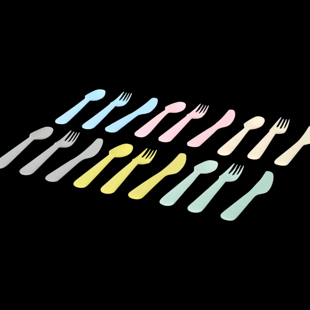 Couverts en plastique Multicolor 18 Pièces | Action FR