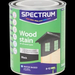 Lasure noire opaque pour bois Spectrum Noir 750 ml | Action FR