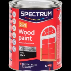 Peinture laque satinée pour bois 2-en-1 Spectrum Noir Noir | Action FR