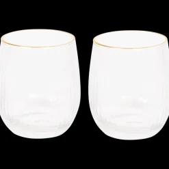 Verres à bord doré 2 Pièces | Action FR